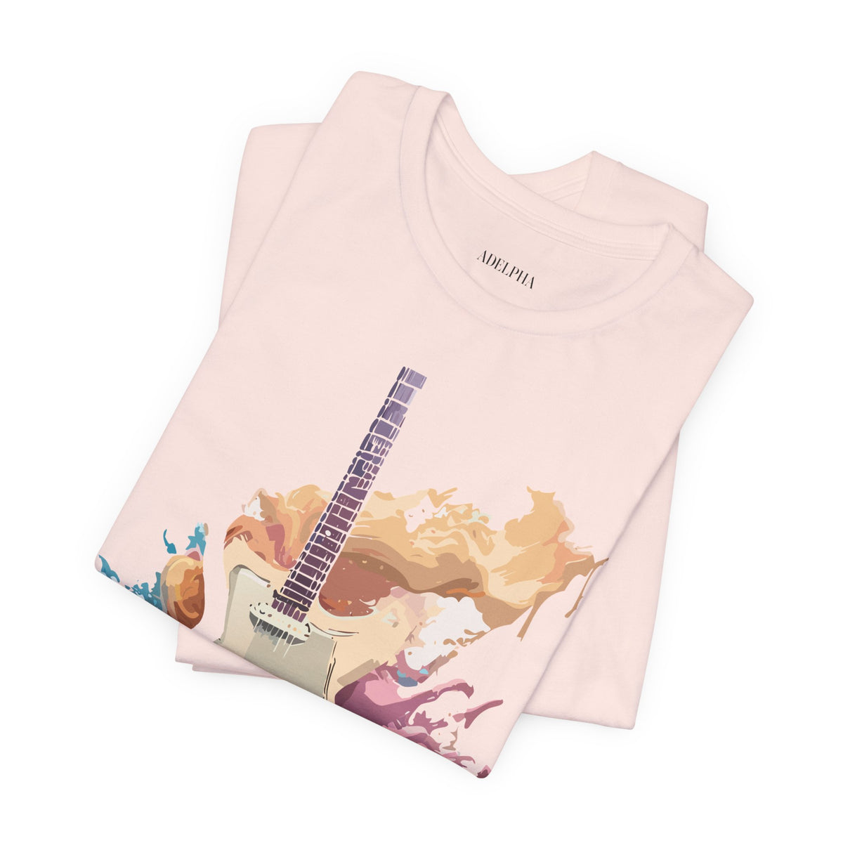 Music Graphic Unisex Cotton Bella+Canvas Tee with Art Design n164