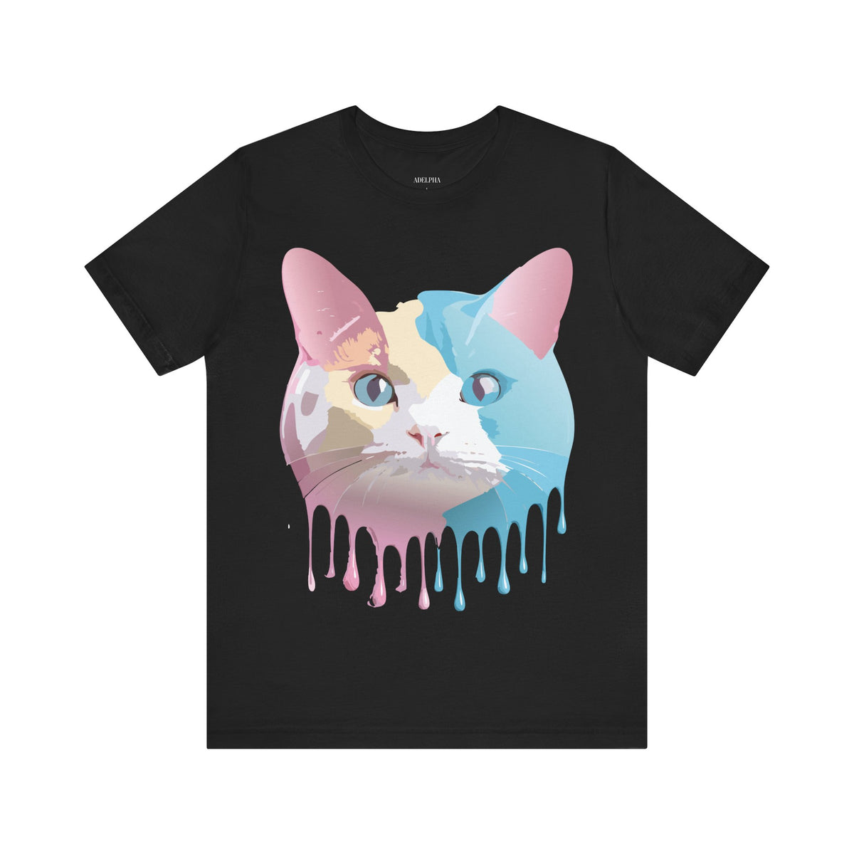 Cat Graphic Unisex Cotton Bella+Canvas Tee with Art Animal Design e205