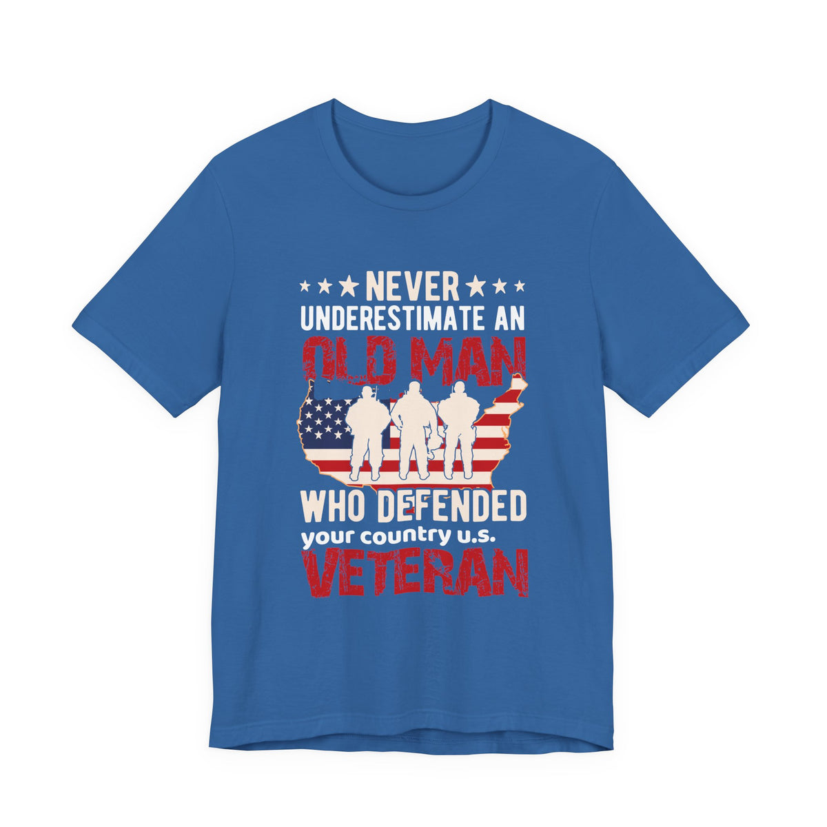 Old Man Who Defended Your Country U.S. Veteran T-Shirt American Flag Veteran Unisex Cotton Tee v7