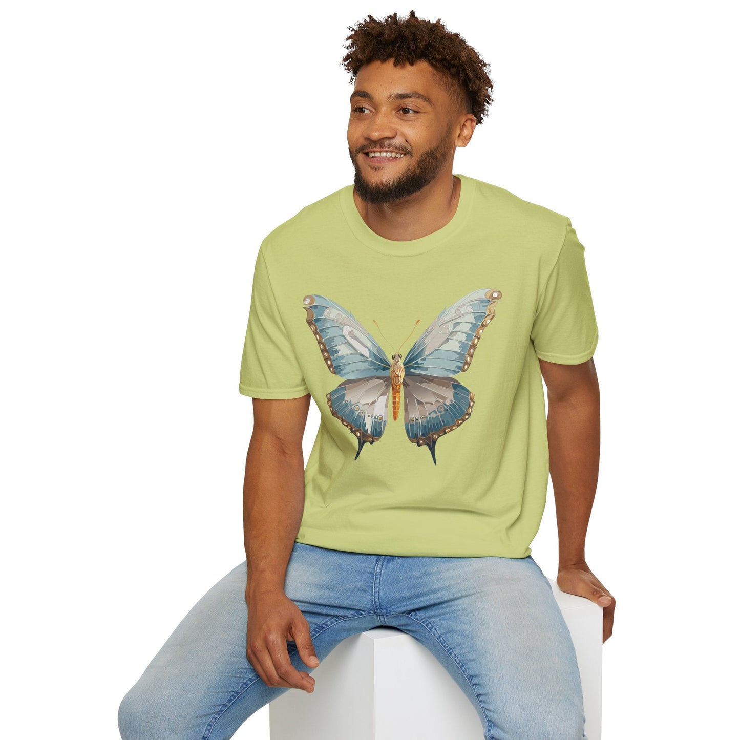 Butterfly Emblem Shirt Unisex T Shirt Gildan Softstyle 64000 Monarch Print Cotton Tee Everyday