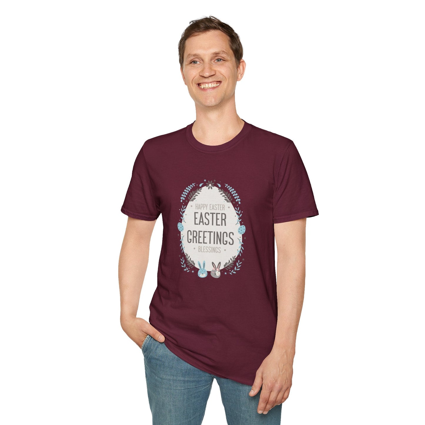 Gildan Easter Unisex Softstyle 64000 T Shirt With Easter Print Design Short Sleeve Tee Edition