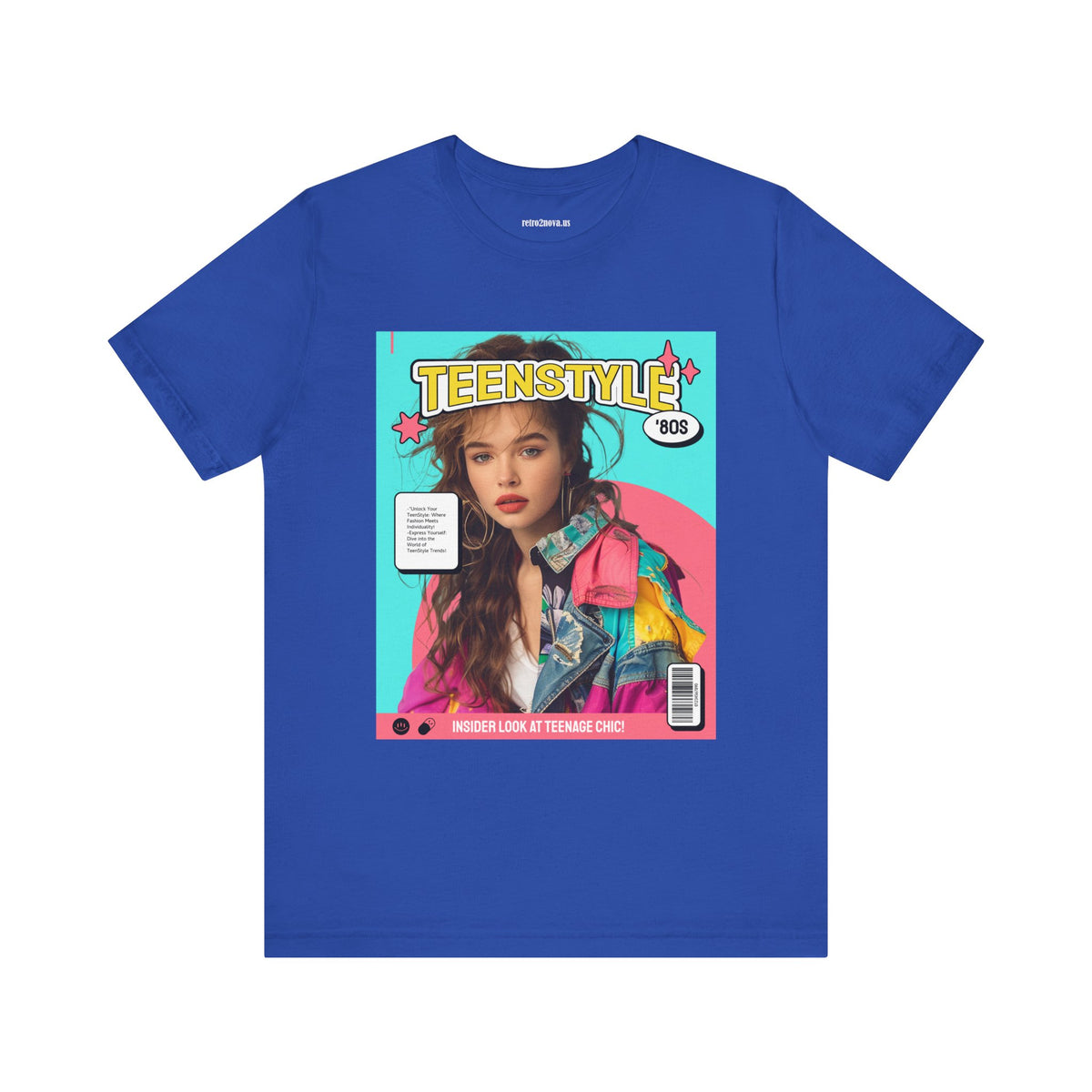 Magazine Cover Graphic Unisex Cotton Bella+Canvas Tee with Retro Poster Design ab114