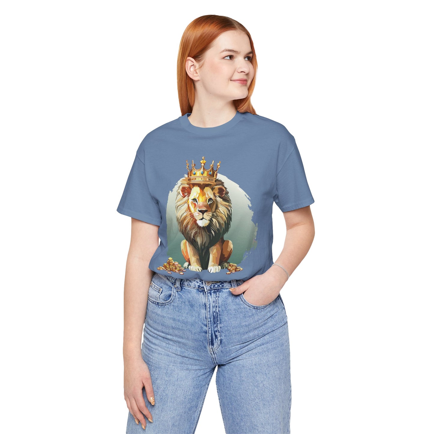 Regal Lion Short Sleeve Tee, Animal Shirt, Lion Tee, Unisex Top, Birthday Gift, Shirt with Animal design