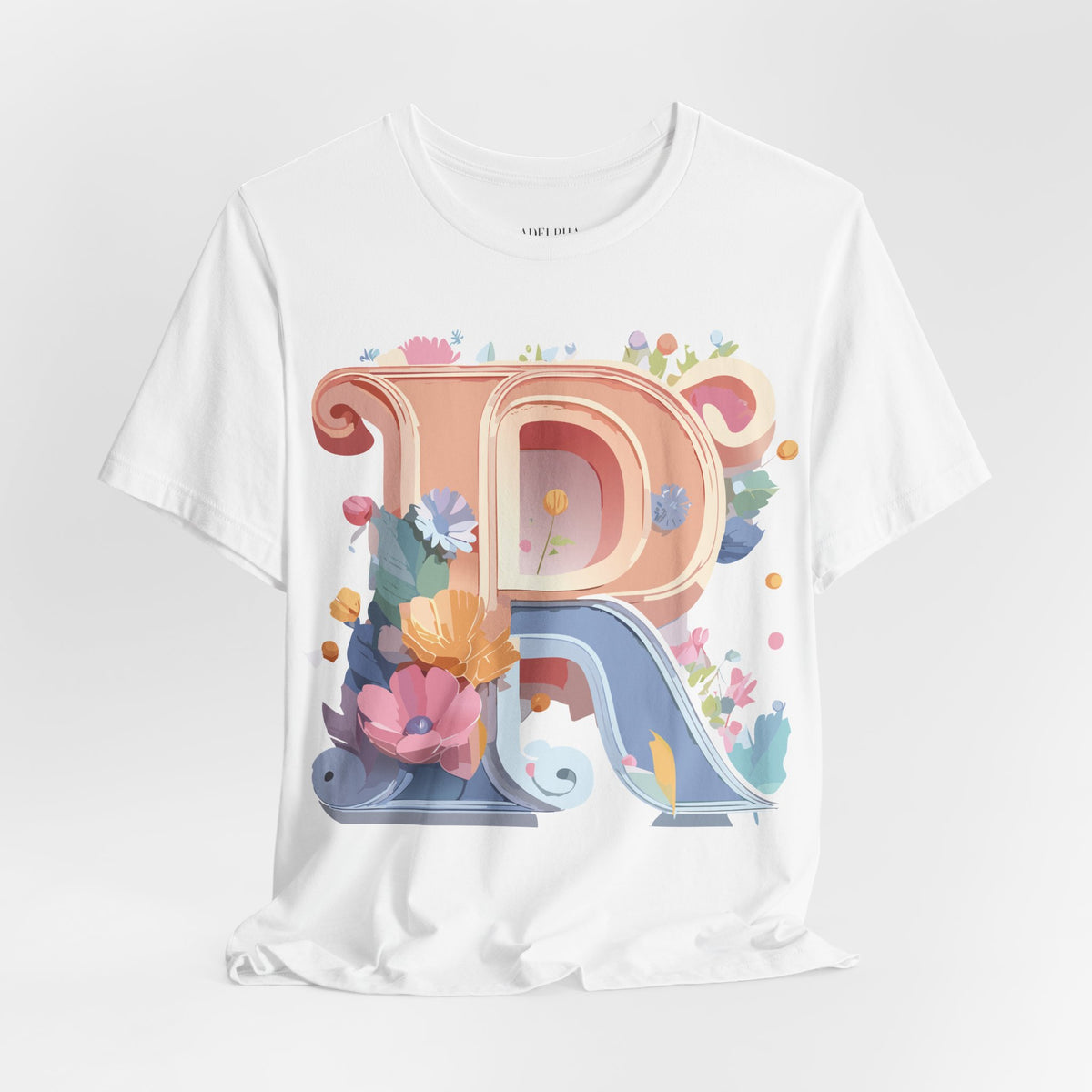 Letter R Graphic Unisex Cotton Bella+Canvas Tee with Art Letter Design