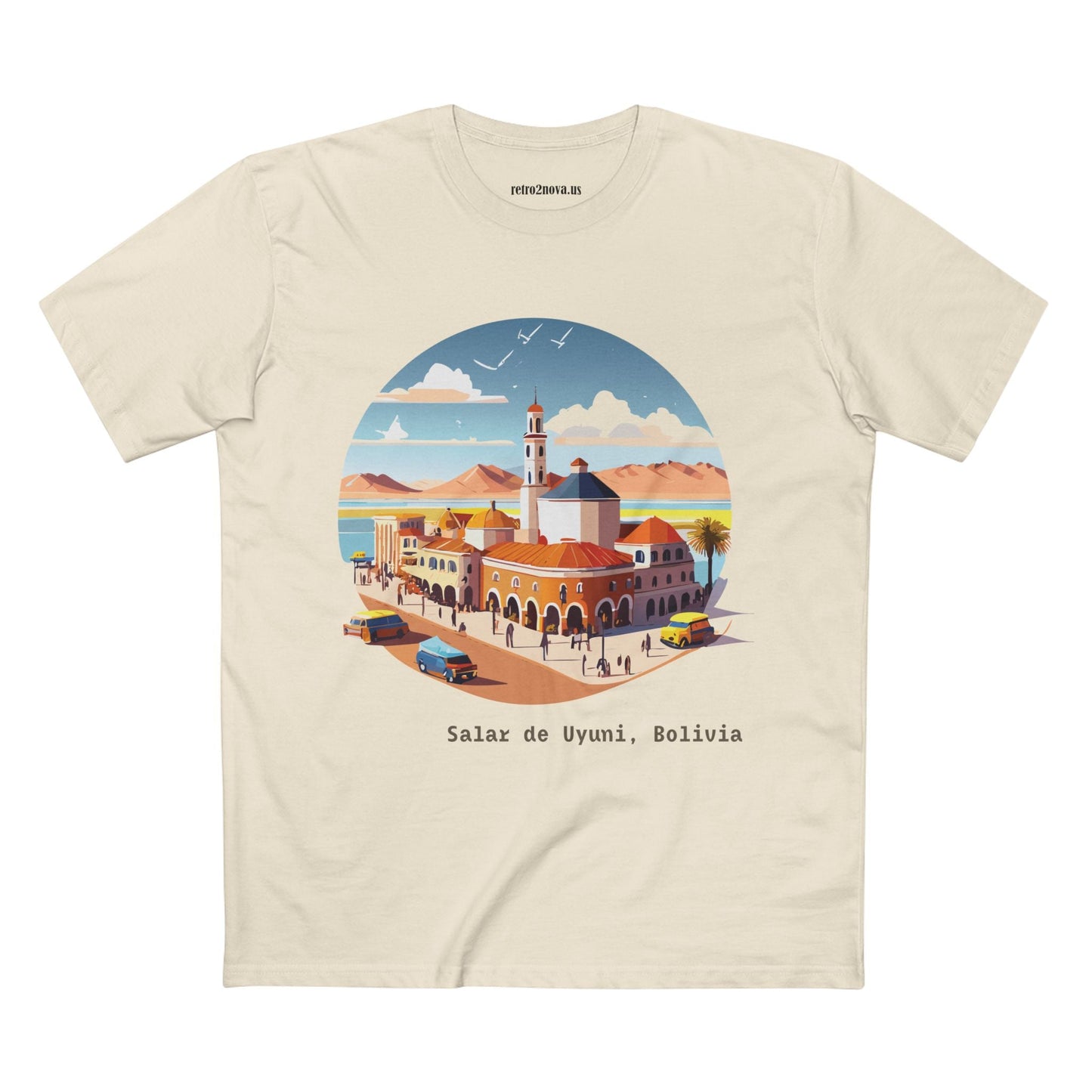 Bolivia Travel Shirt Unisex Premium Cotton Staple Tee With Original Retro2Nova Art Design