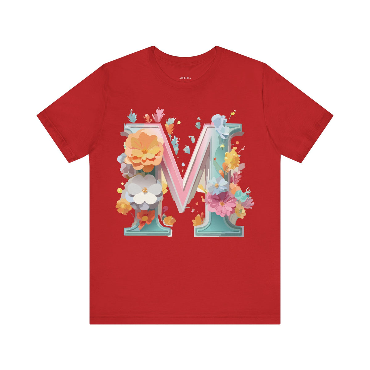 Letter M Graphic Unisex Cotton Bella+Canvas Tee with Art Letter Design
