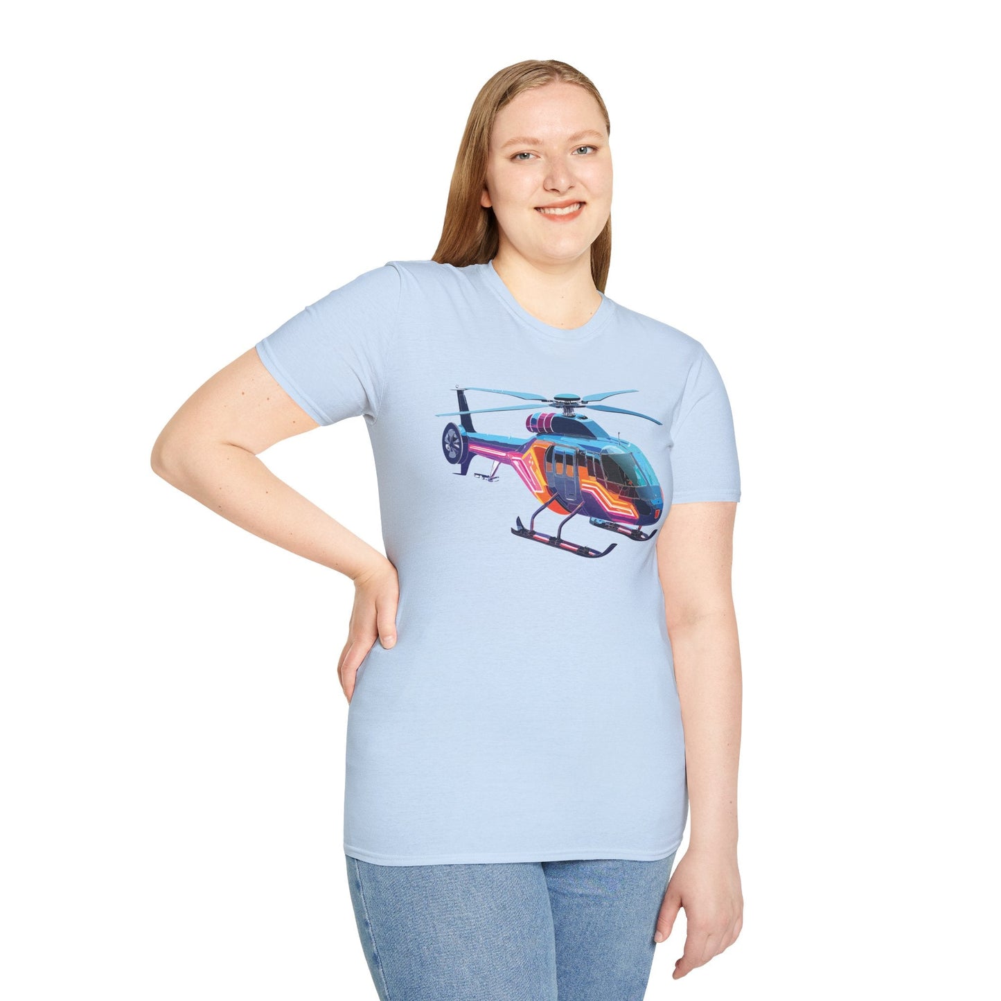 Chopper Helicopter T Shirt Unisex Softstyle 100 Percent Ring Spun Cotton Premium Tee