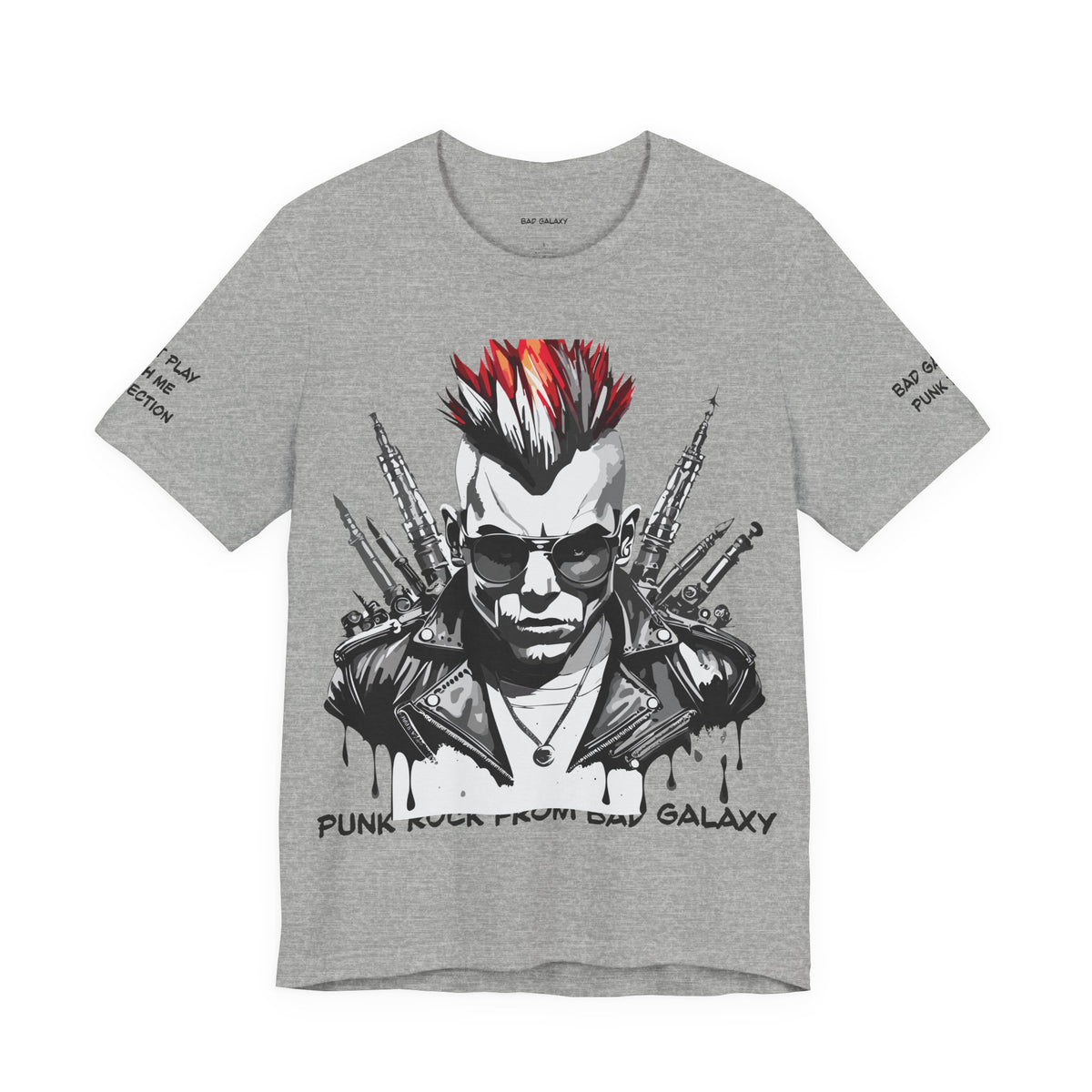 Punk Rock Graphic Unisex Cotton Bella+Canvas Tee with Art Design b37