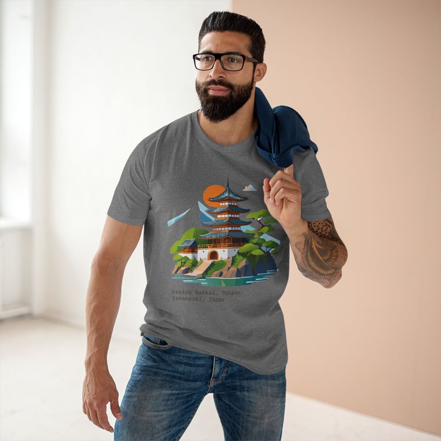 Japan Travel Shirt Unisex Cotton Tee With Original Art Design From Retro2Nova Collection
