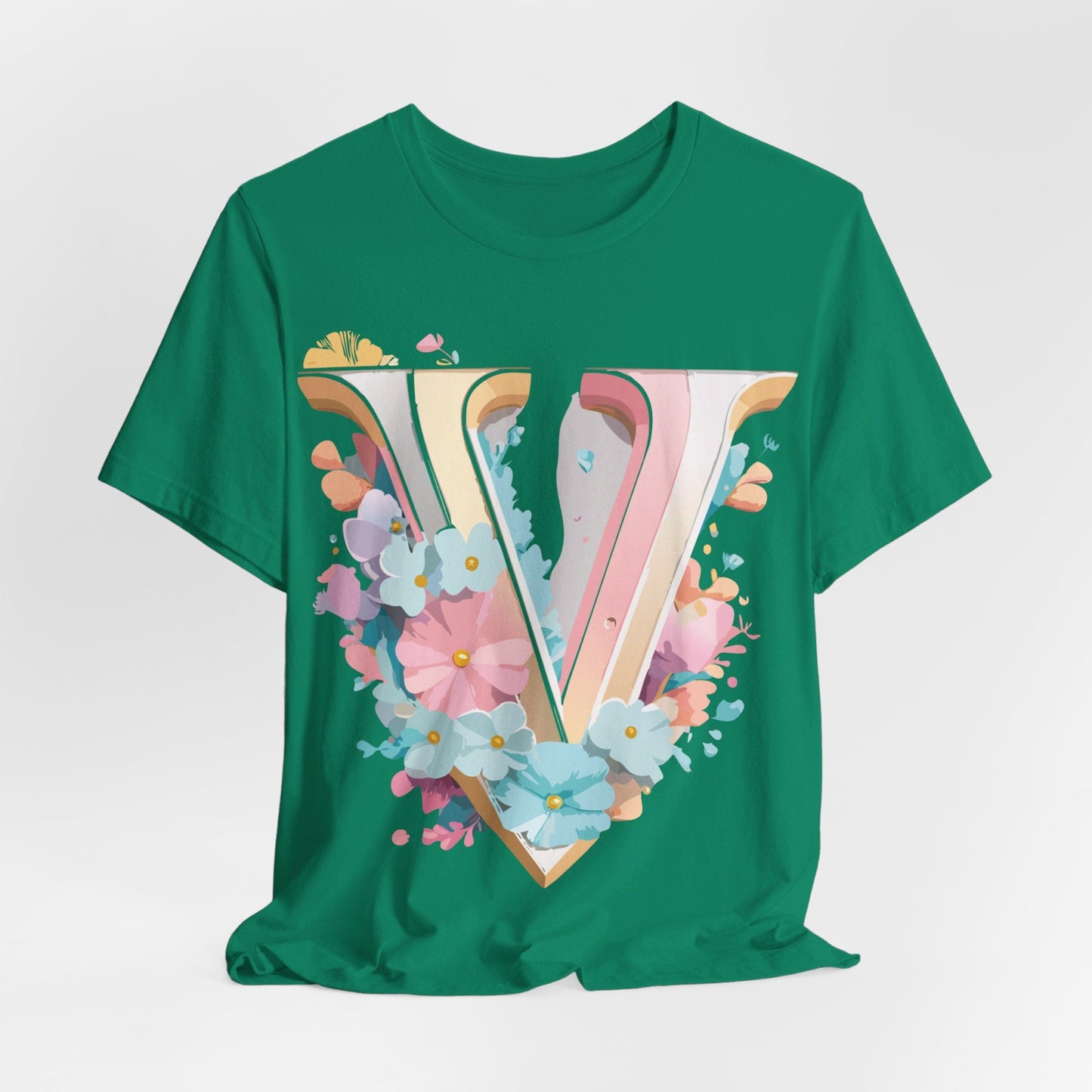 Letter V Shirt Graphic Tee Unisex Jersey Short Sleeve Vintage Inspired Adelpha Art Design