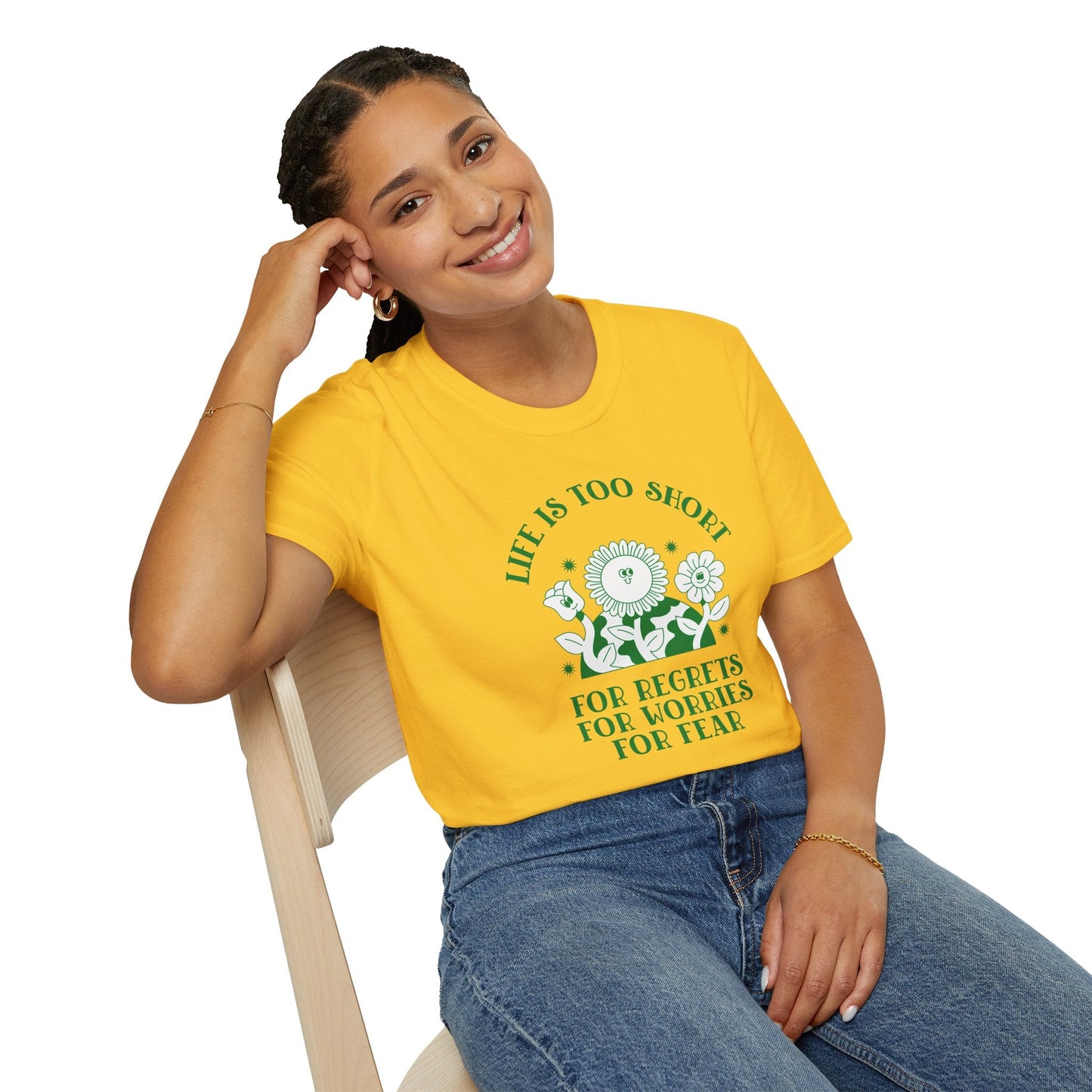 Positive Slogan T Shirts With Positive Words Tee Shirt Good Quotes Unisex Gildan Softstyle 64000 100 Percent Cotton