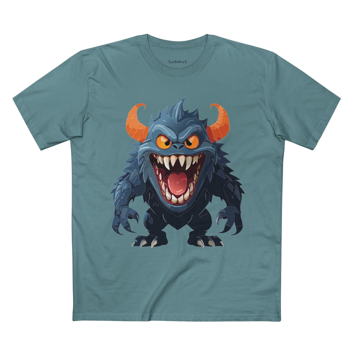 Cartoon Monsters Graphic Unisex 100 Cotton Staple Tee 30