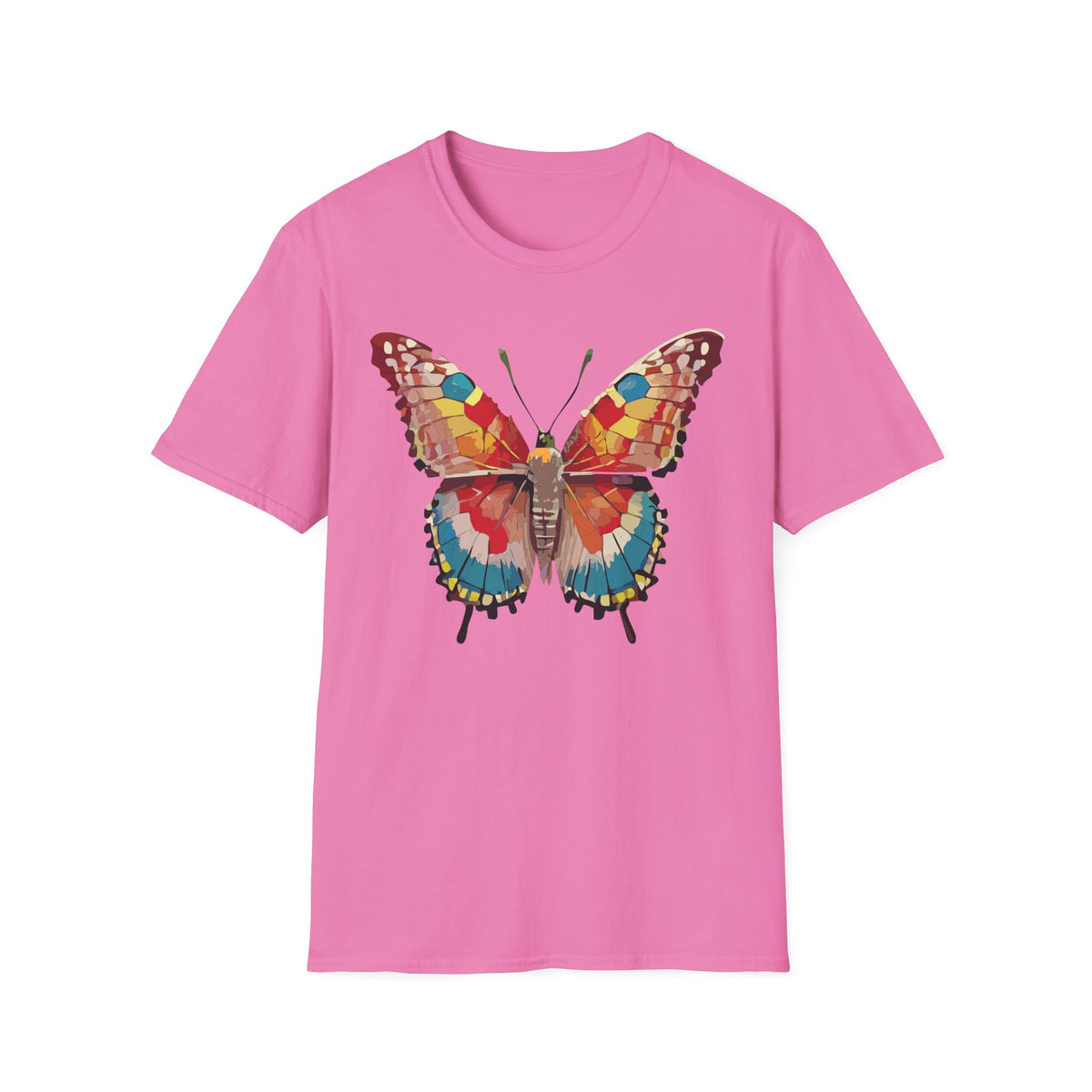 Colorful Butterfly T-Shirt – Nature Lover Gift Graphic Tee Unisex 100 Cotton Gildan T-Shirt