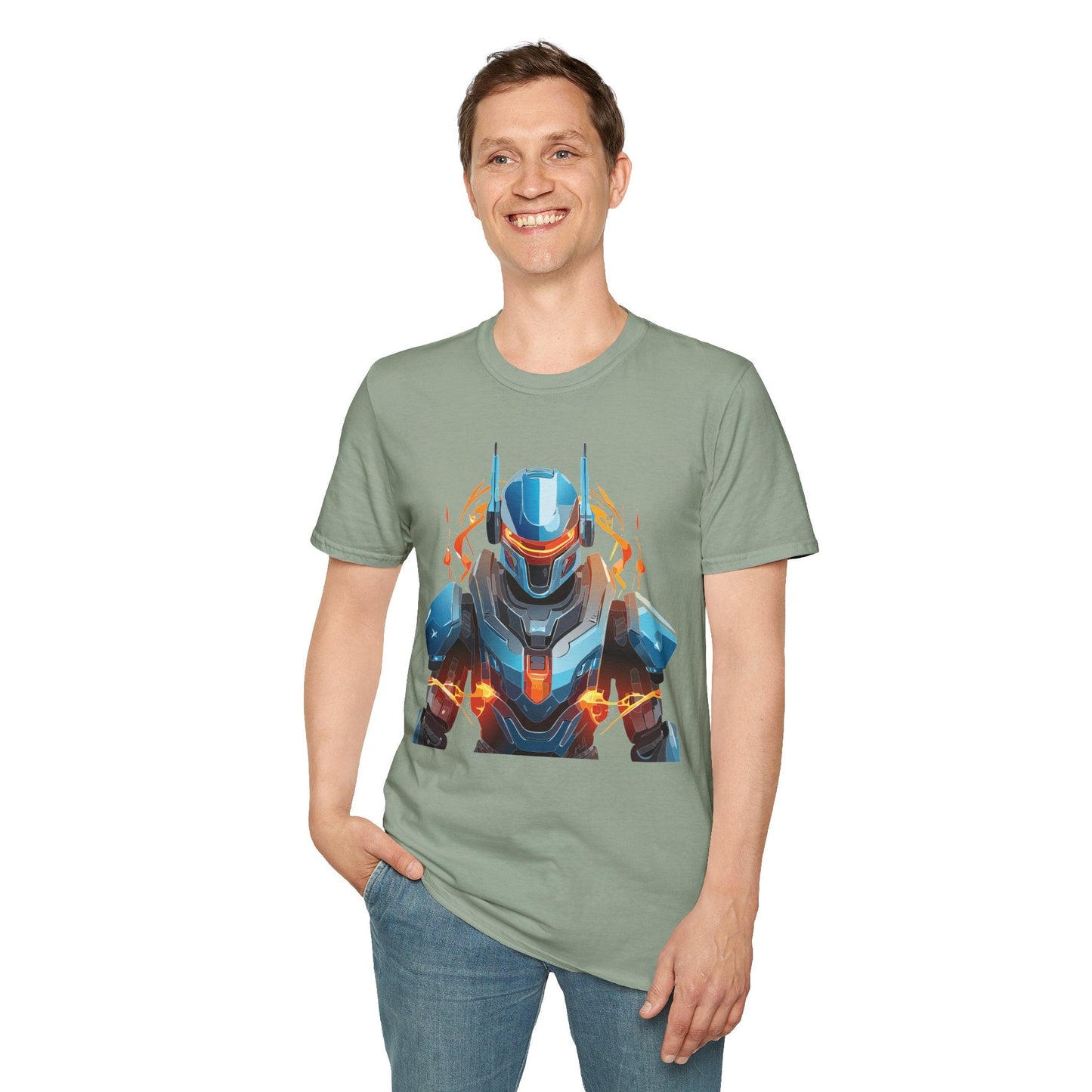 Cyborg Tee Robot Shirt Terminator Design Unisex Gildan Softstyle 64000 100 Percent Ring Spun Cotton