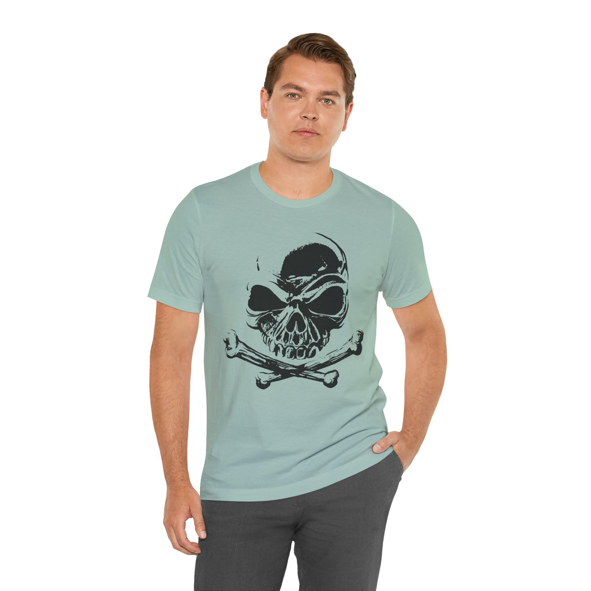 Black Skull Graphic Design Tee, Skull Shirt, Vintage Tees, Art Design T-Shirt, Vintage Graphic Tee, Art Shirts with Skulls