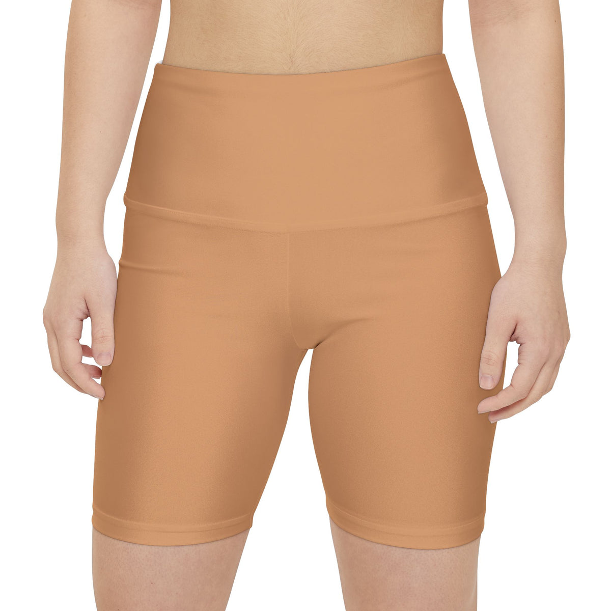 Light Bronze Women’s Workout Shorts — High-Waist Biker Shorts for Yoga, Running & Gym