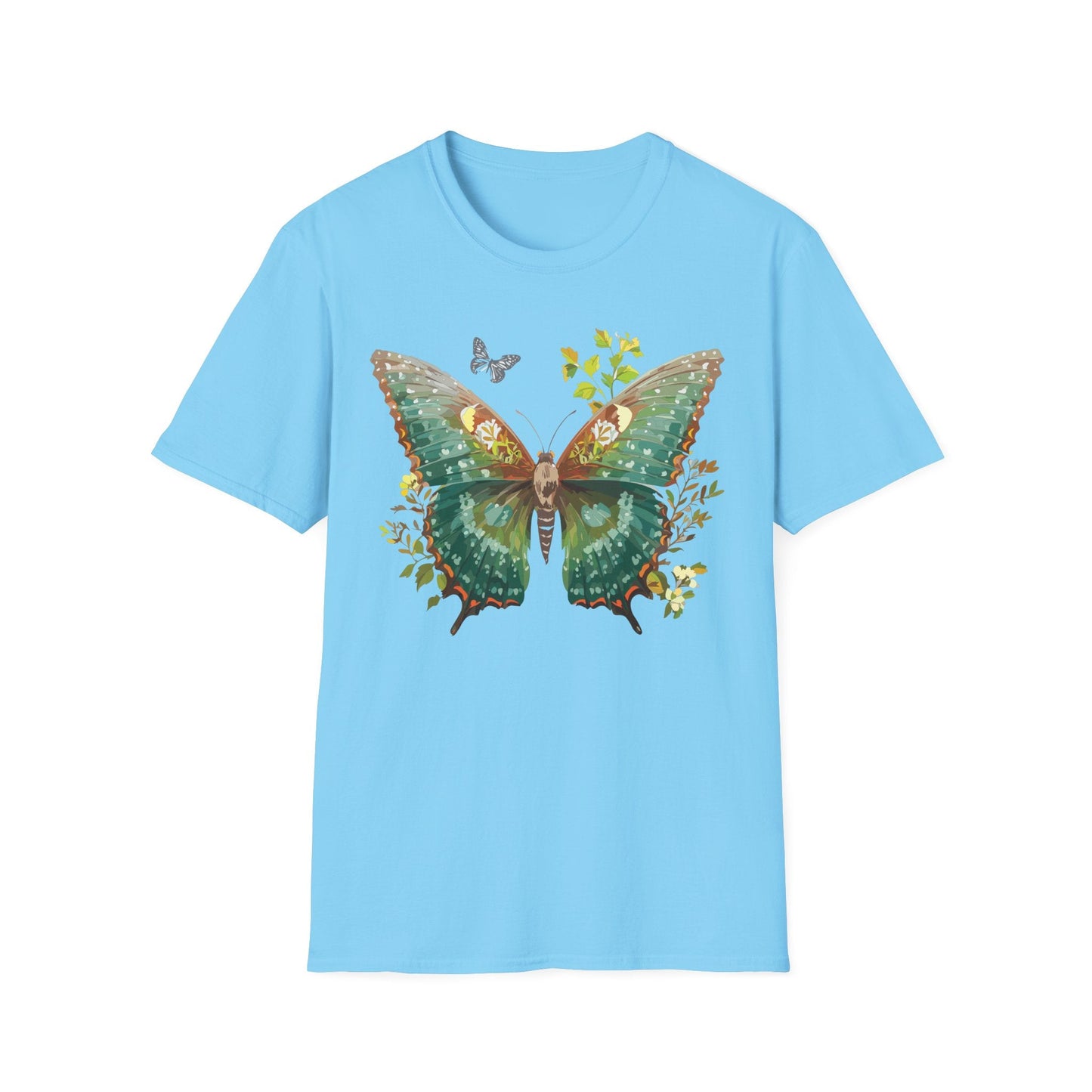 Butterfly Shirt Unisex T Shirt Monarch Print Gildan Softstyle 64000 Comfortable Everyday Wear
