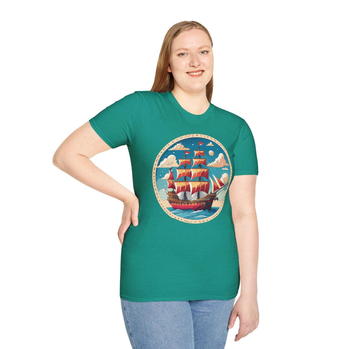 Unisex Ship T Shirts Frigate T Shirts Vessel Tee Shirt Gildan Softstyle 64000 Premium Cotton