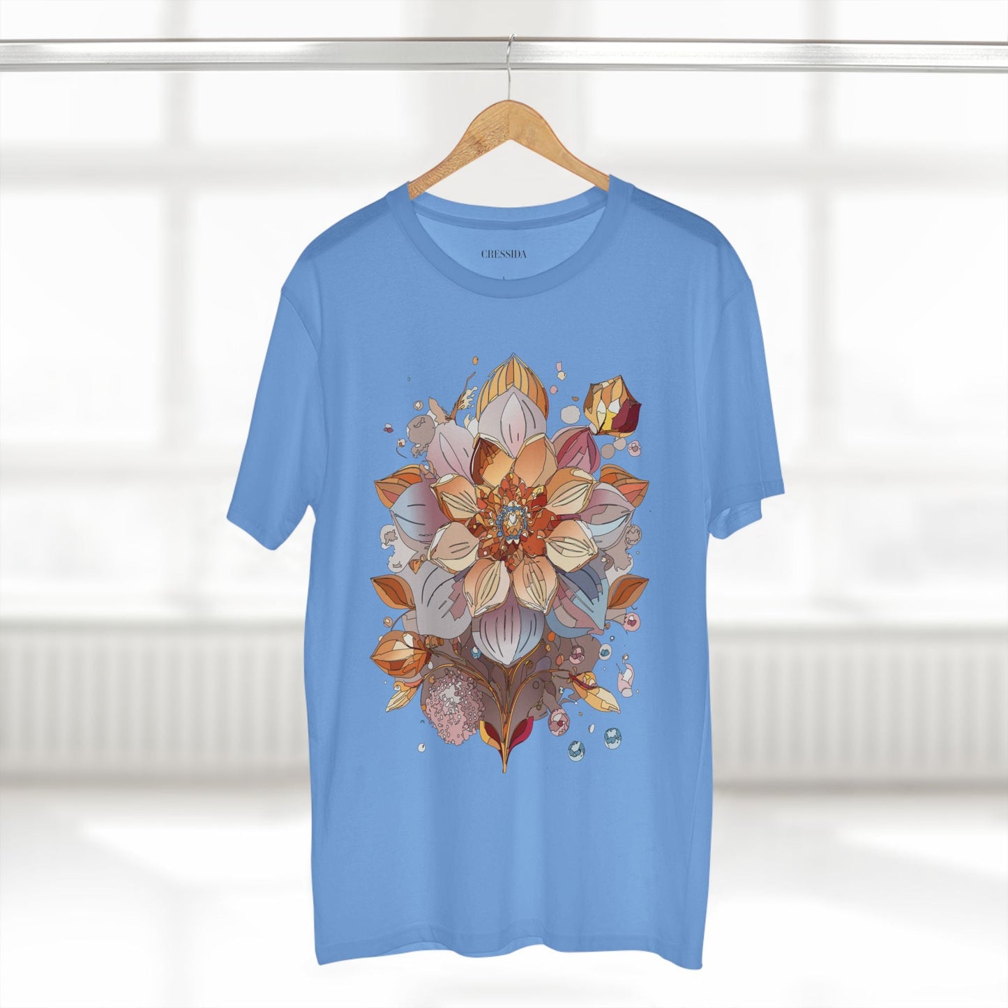 Floral Graphic T-Shirt Unisex 100 Cotton Art Design with Antique Flowers Tee 5