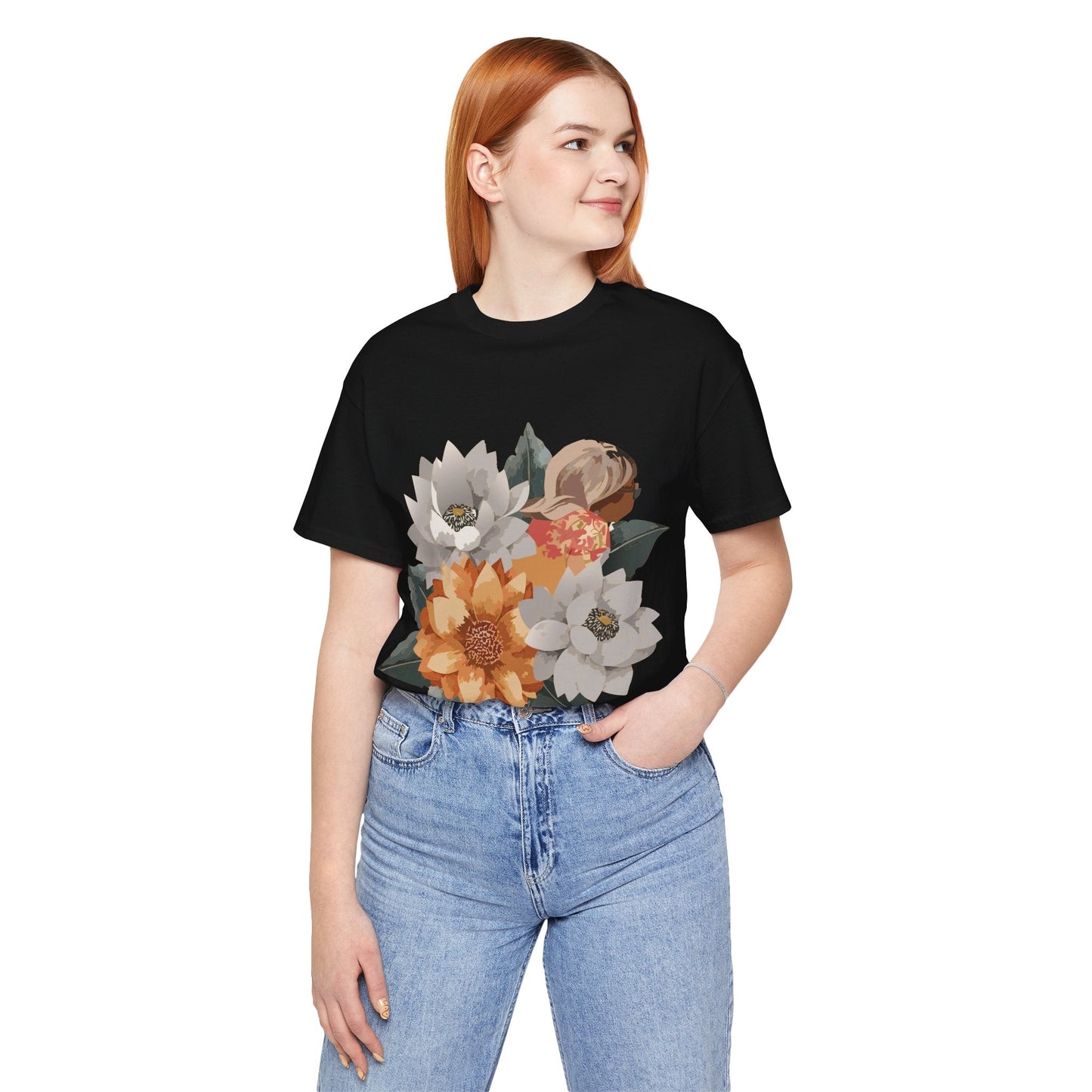 Retro2Nova Flowers Shirt Floral Shirt Unisex Floral Tee Lightweight Breathable Jersey