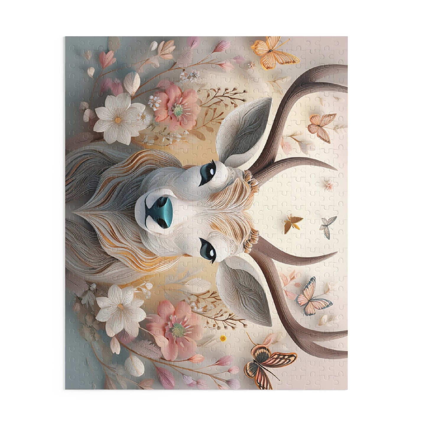Puzzles-48 Kids Deer Puzzle 500-Piece  Floral Deer Puzzle 500-Piece, Animals Kids Puzzles Size: 16" x 20",  Ages 9+