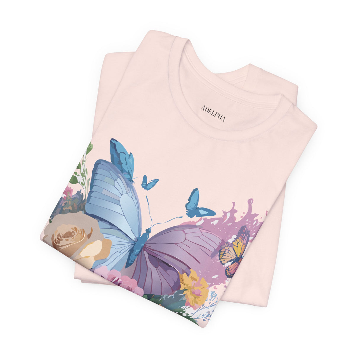 Butterfly Graphic Unisex Cotton Bella+Canvas Tee with Art Design n34