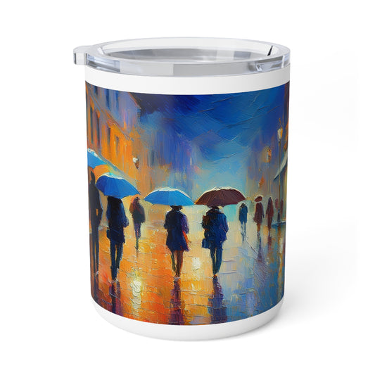 Art Design Insulated Coffee Mug with Clear Lid 10oz Insulated Coffee Mug 10oz
