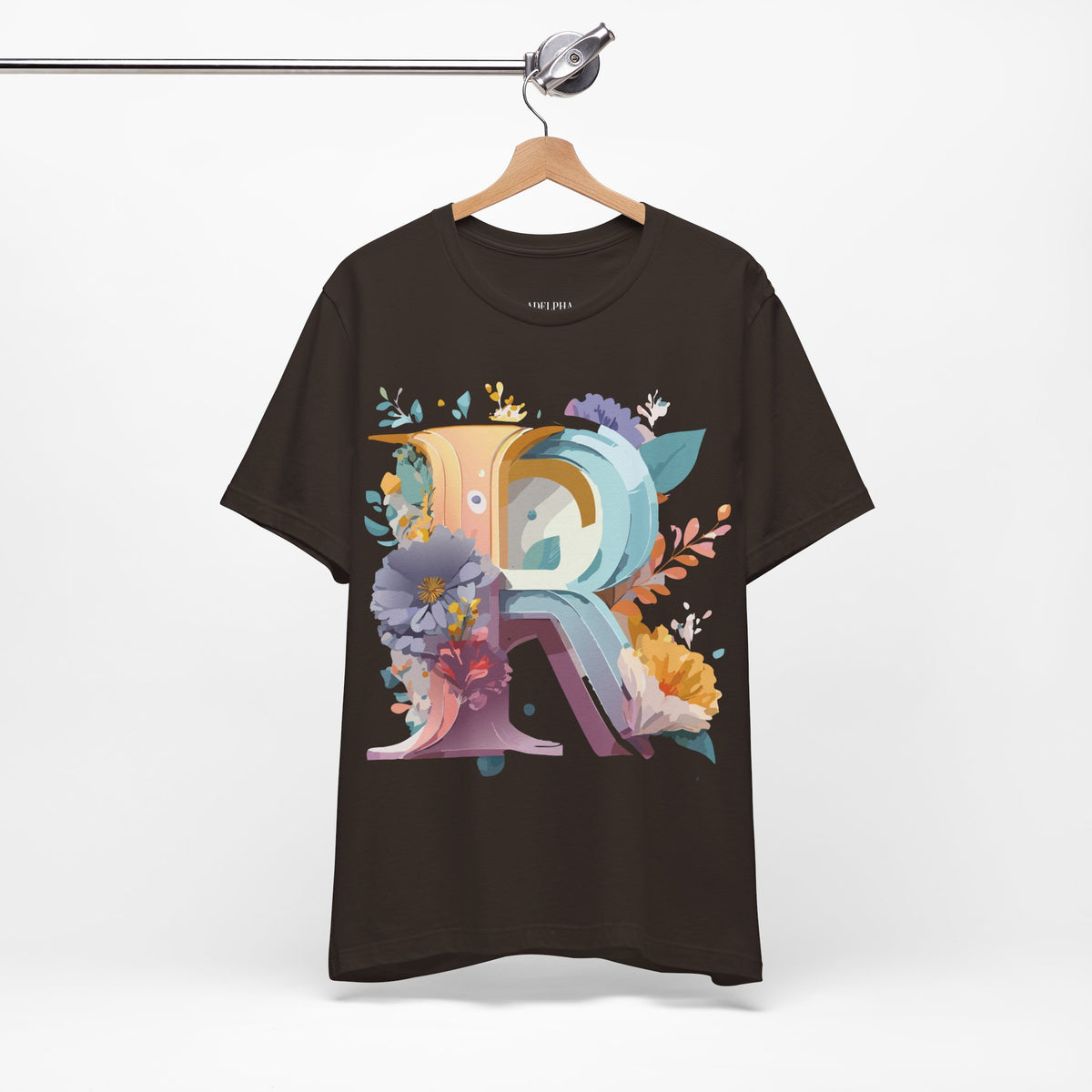 Letter R Graphic Unisex Cotton Bella+Canvas Tee with Art Letter Design