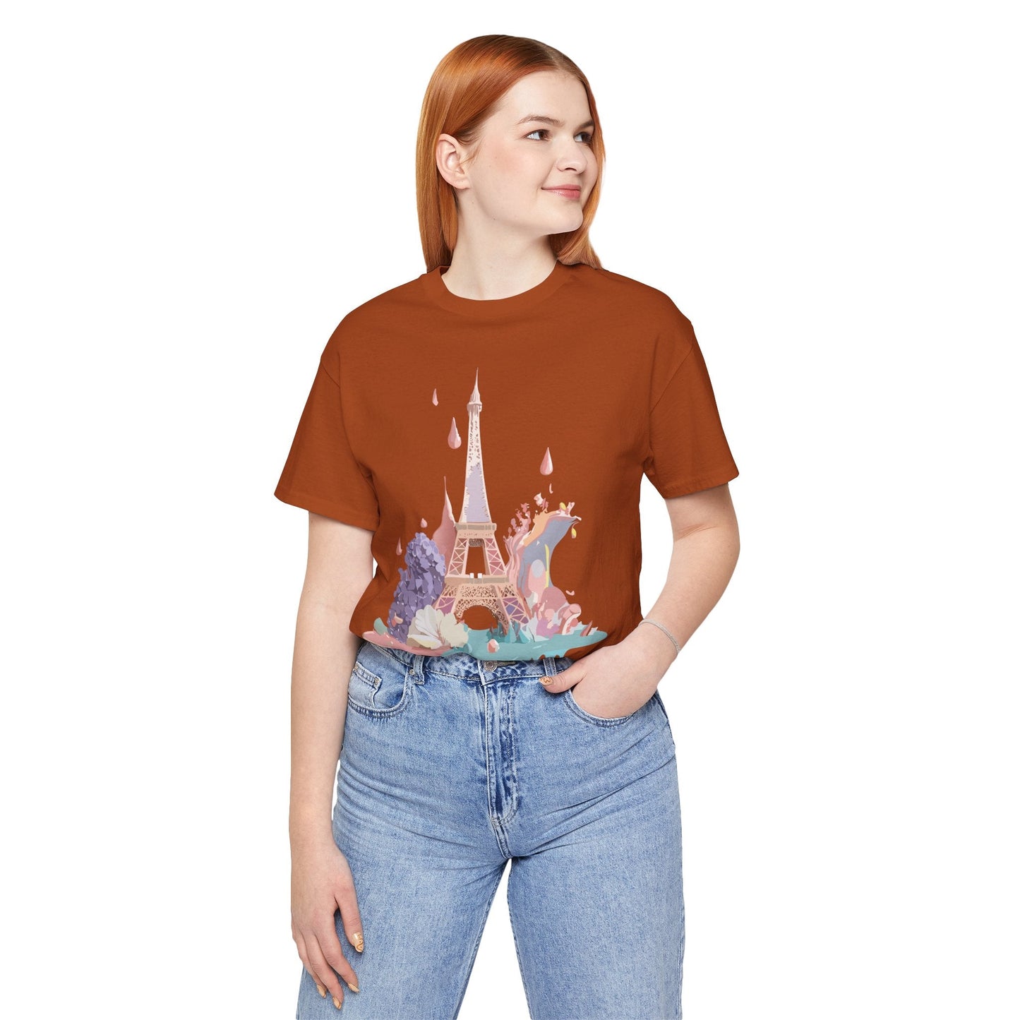 Paris Graphic Tee Unisex Short Sleeve Shirt With Vintage Inspired Adelpha Artwork