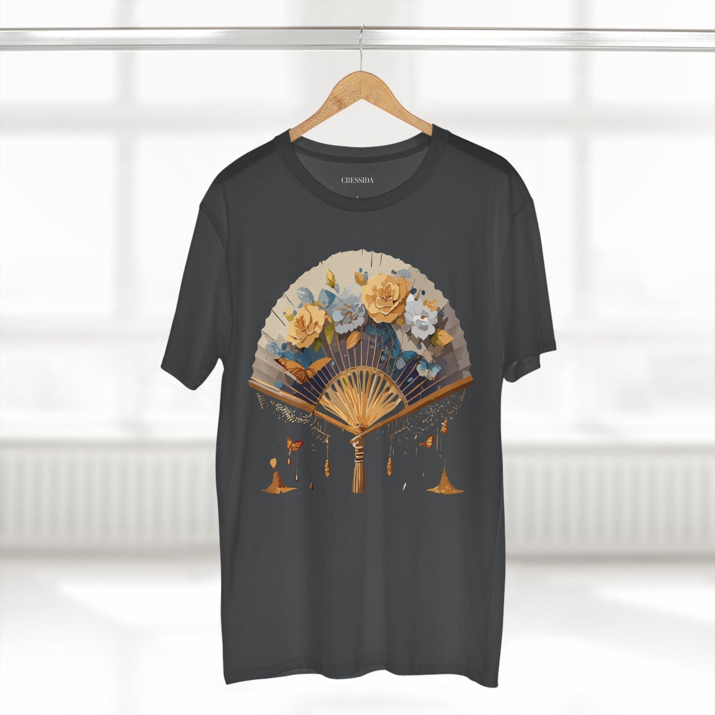 Antique Fan Graphic Design T-Shirt Unisex 100 Cotton Floral Carnival Artwork Tee 2