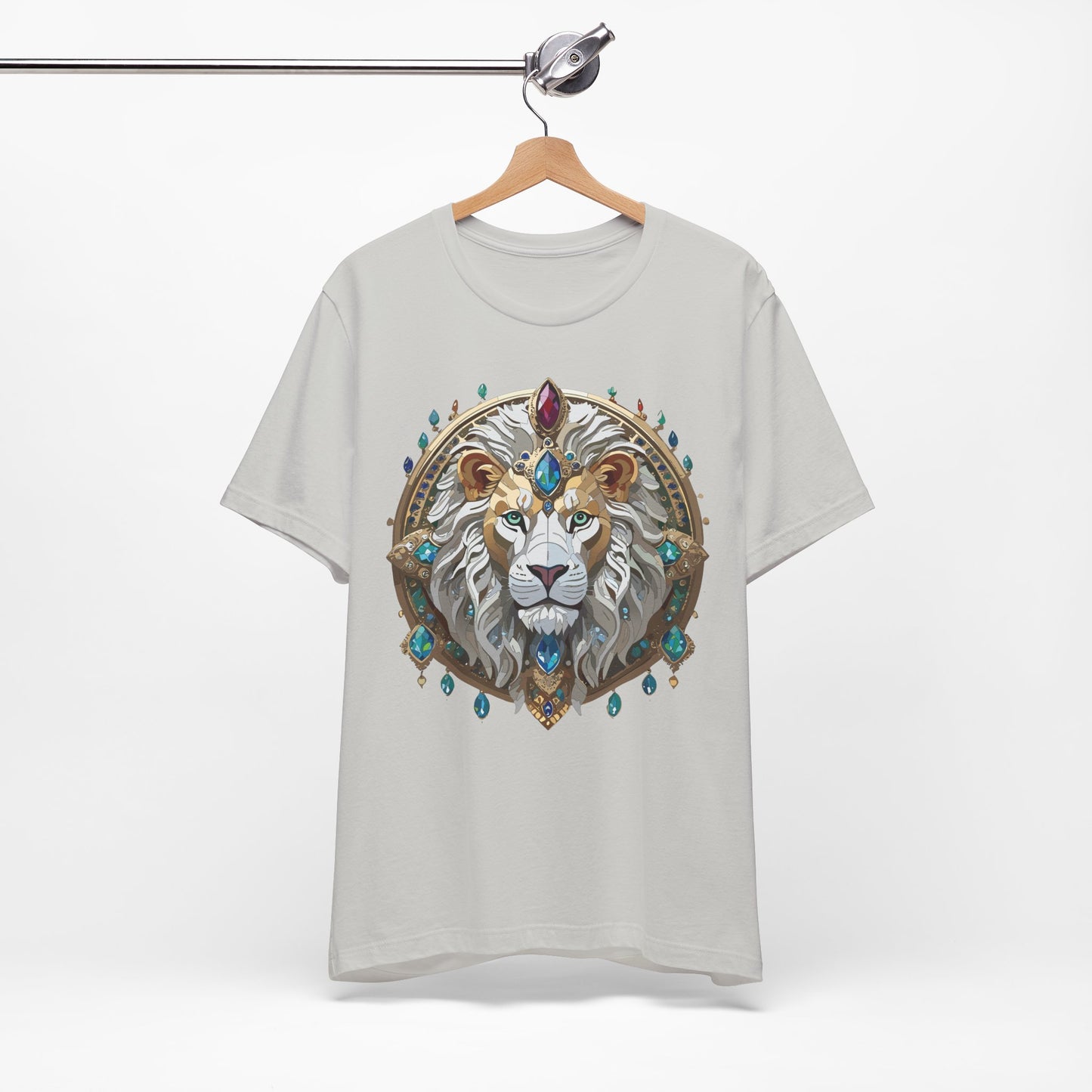 Unisex Lion Graphic Tee, Animal Shirt, Tee Shirt with Lion, Medallion T-Shirt, Animal Medallion Tees