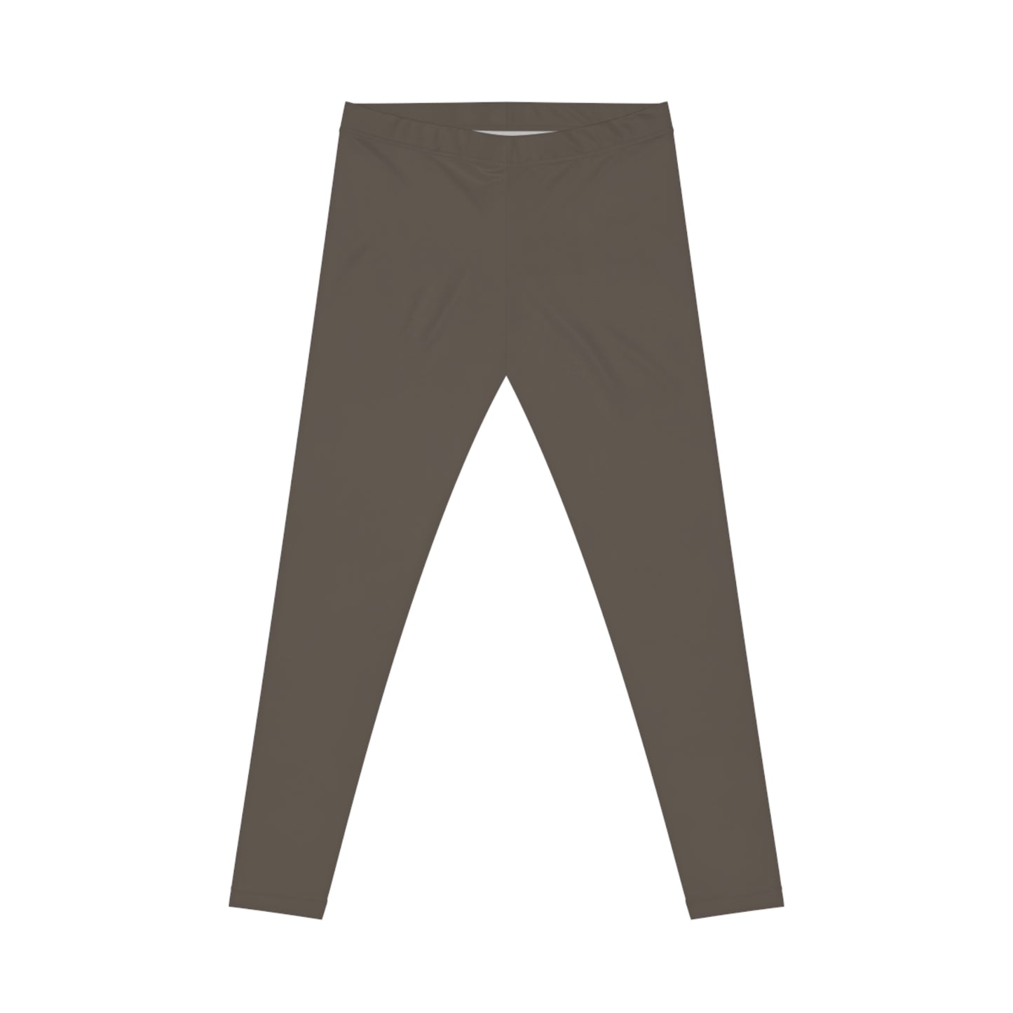 Stone Brown Color Women's Poly-Span Casual Leggings XS-2XL