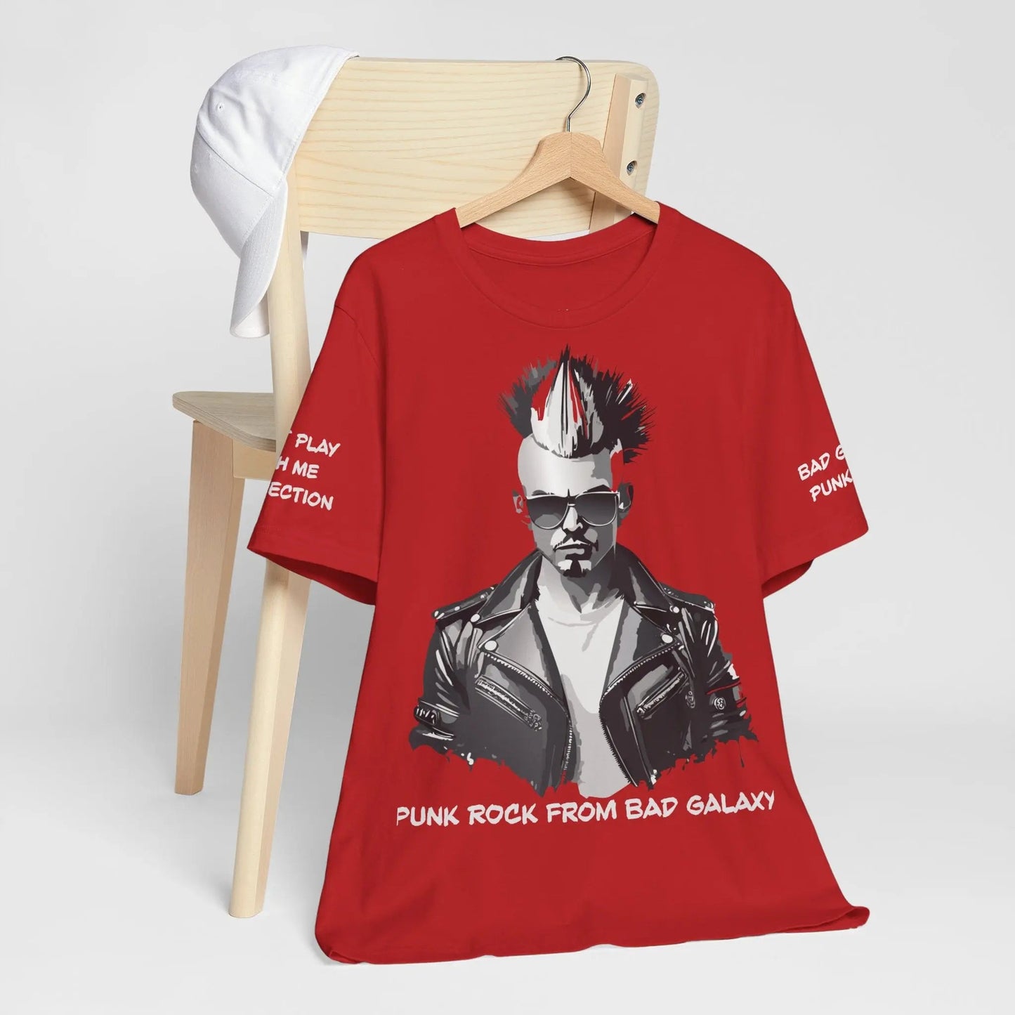 Punk Rock Tee Shirt Made To Order From Bad Galaxy Eco Friendly Inks Cotton Tee Made In USA