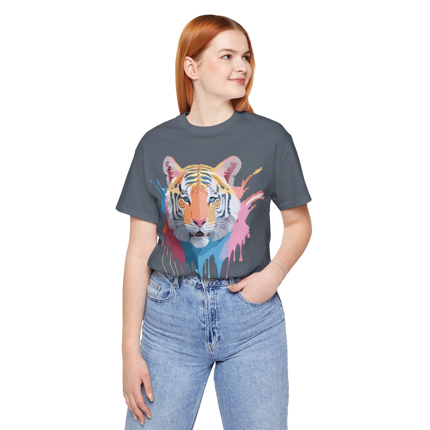 Tiger Graphic Tee By Adelpha Unisex Short Sleeve Vintage Inspired Art Shirt Premium Quality