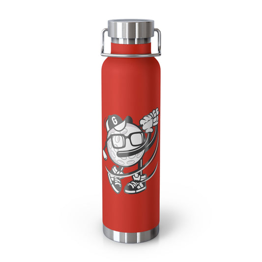 22oz Copper Insulated Water Bottle with Cartoon Design - CV87