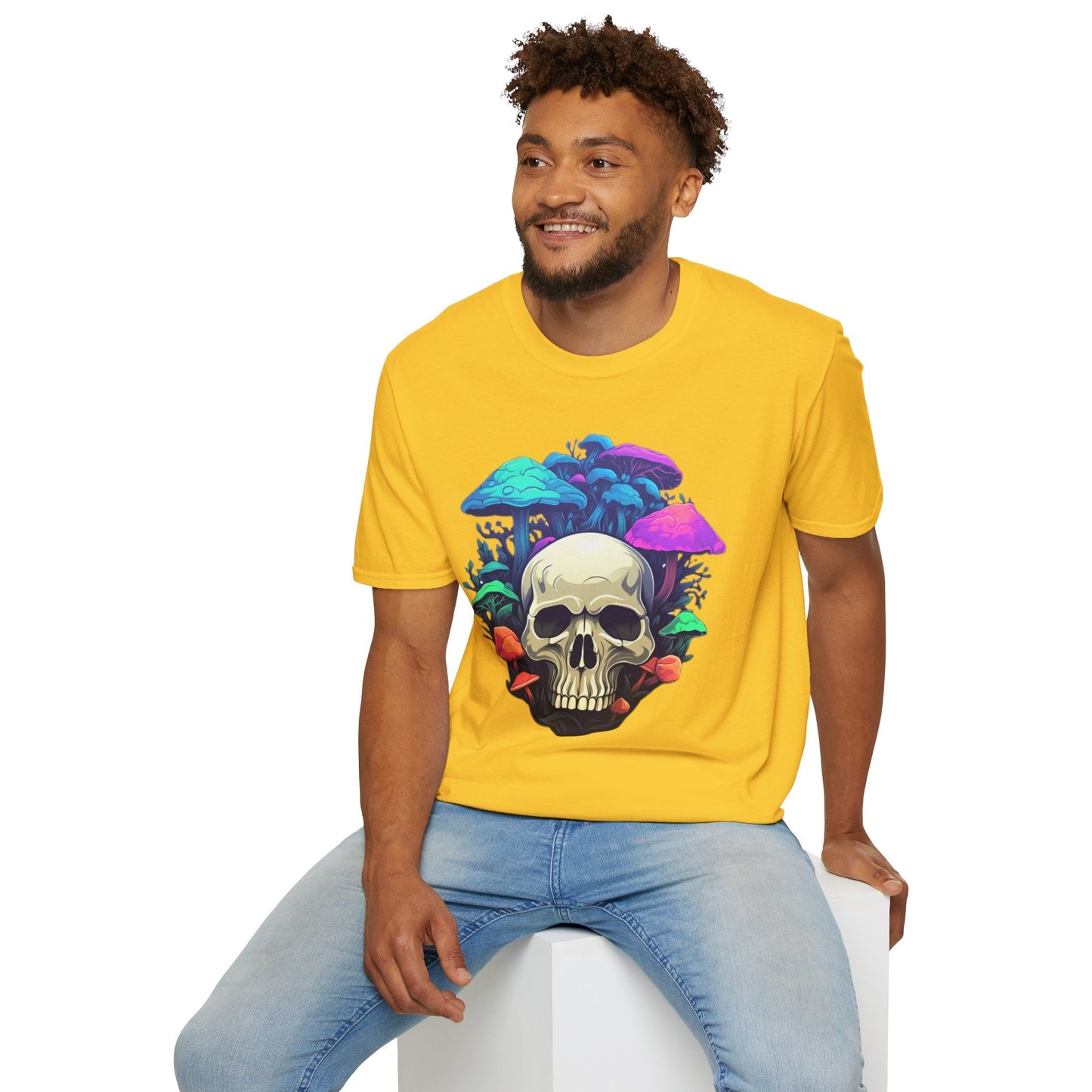 Unisex Skull Tee Shirt Short Sleeve Skeleton Design Gildan Softstyle Cotton Tee Shirt