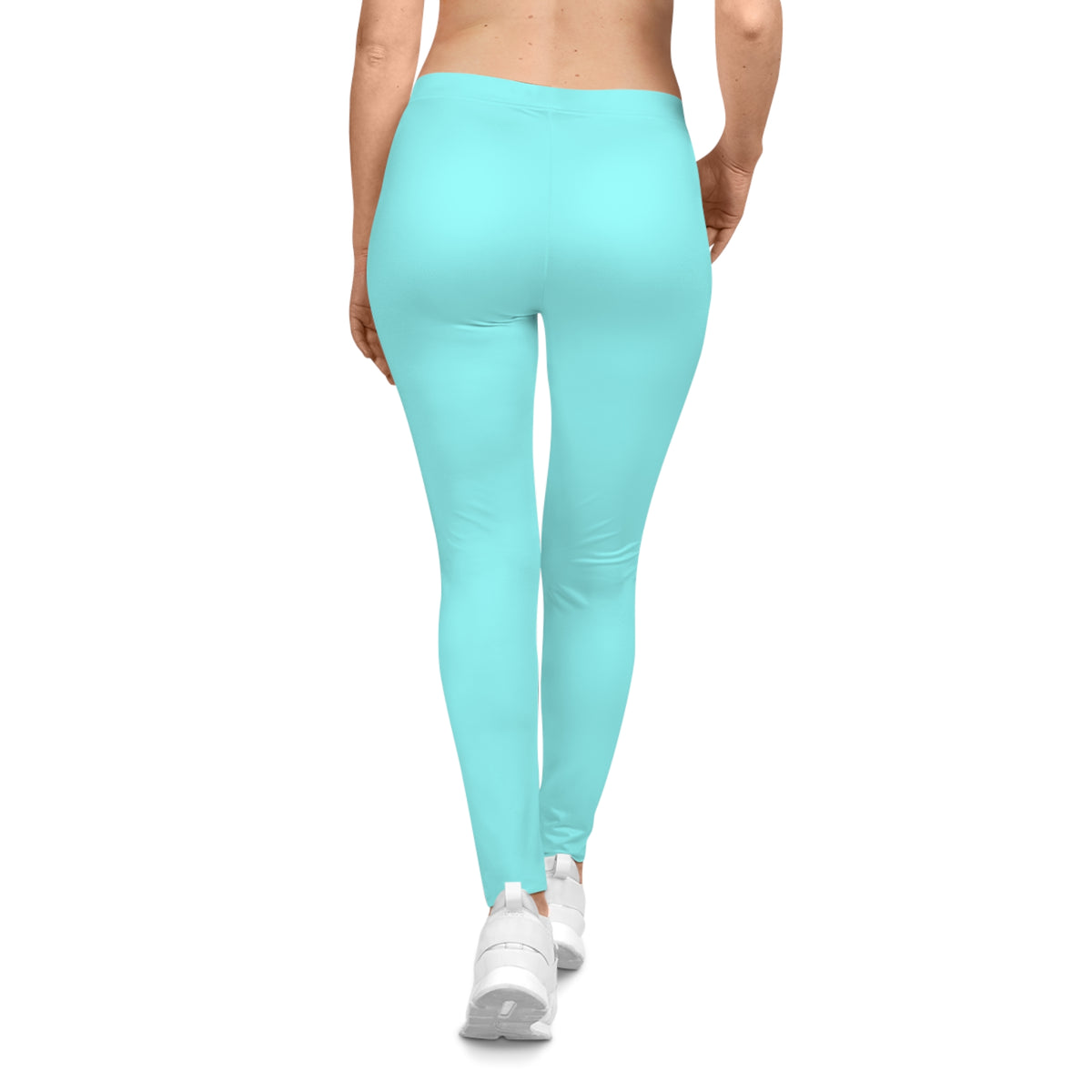 Pale Cyan Turq Color Women's Poly-Span Casual Leggings XS-2XL