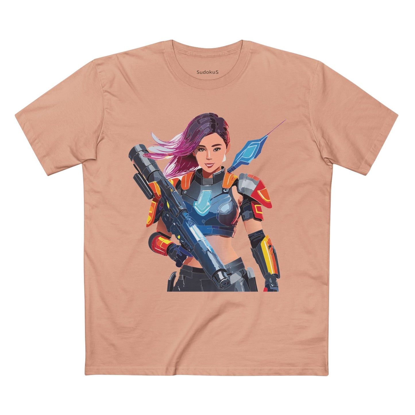 Army-woman Graphic Unisex 100 Cotton Staple Tee 1