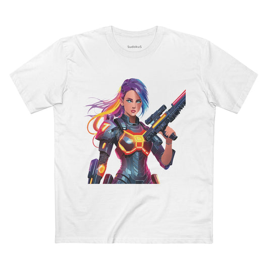 Army-woman Graphic Unisex 100 Cotton Staple Tee 17