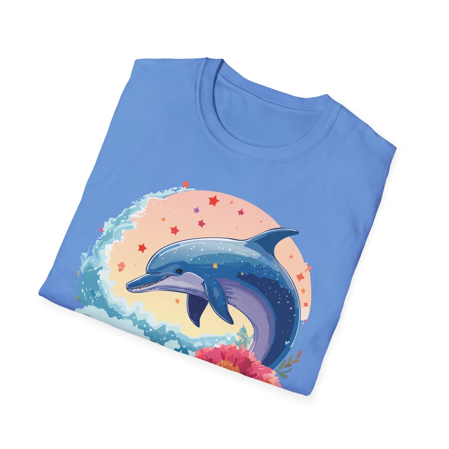 Dolphin Shirts Unisex Tee 100 Percent Ring Spun Cotton Gildan Softstyle 64000 For Everyday Comfort