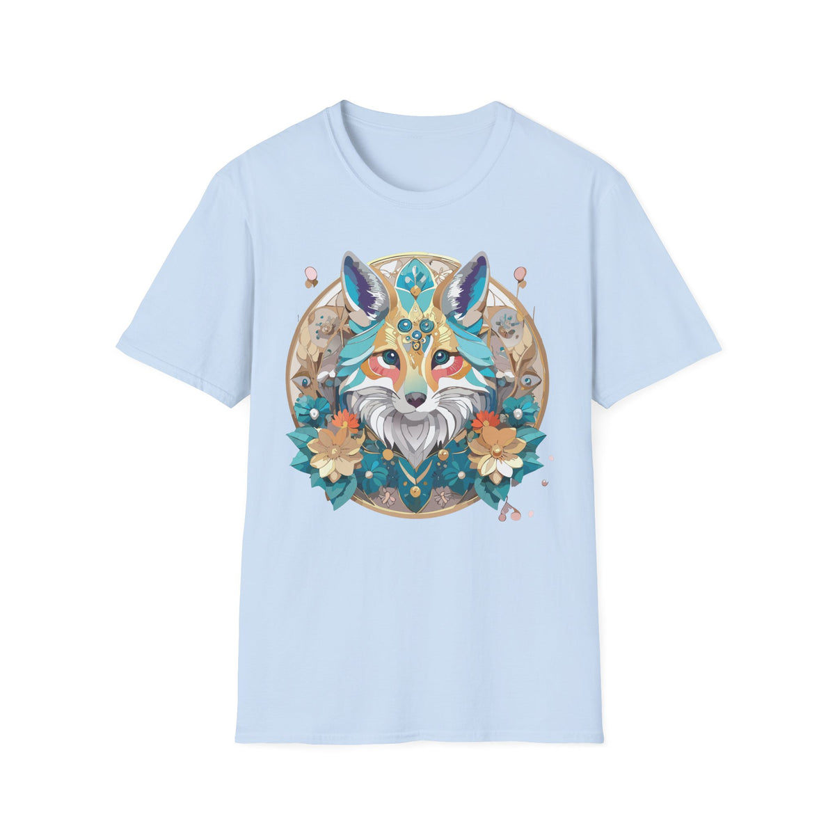 Boho Jewel Fox T-Shirt | Colorful Fox Face Graphic