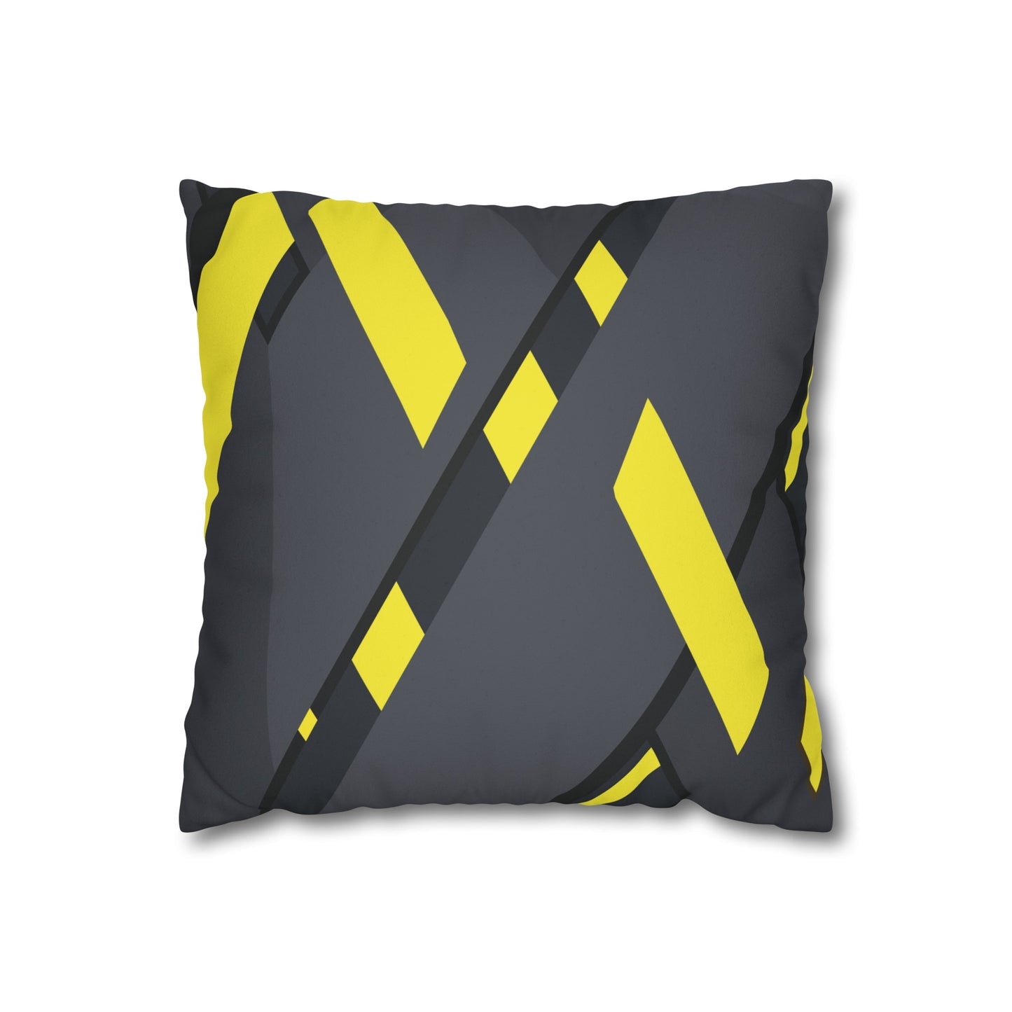 Faux Suede Pillowcase with Abstract print