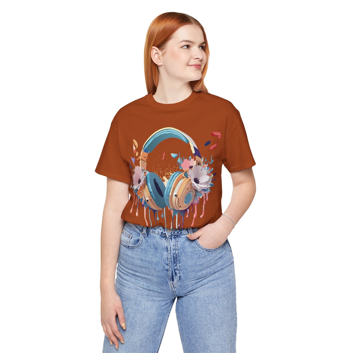 Music Graphic Unisex 100 Cotton Vintage Art with Musical Elements Tee 102