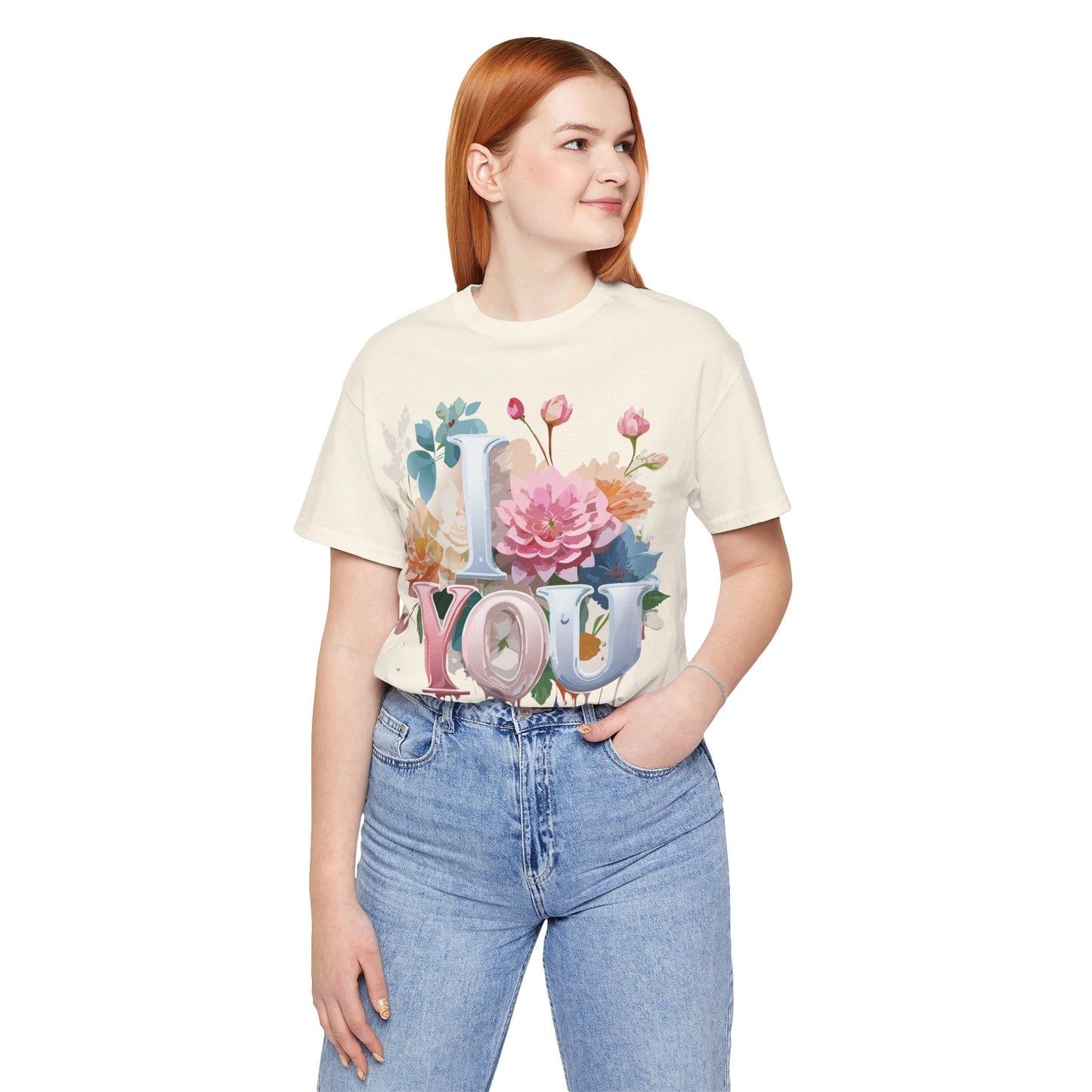Valentine Day Graphic Unisex 100 Cotton Vintage Artwork with Love and Flower Design Tee 8