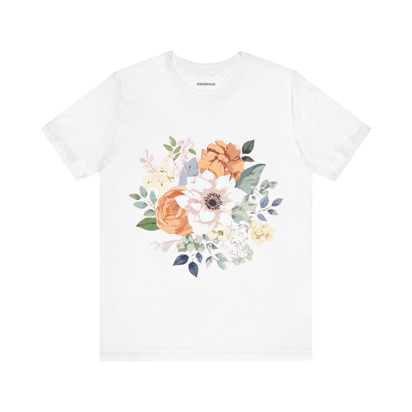 Unisex Floral Shirt Jersey Short Sleeve Tee Lightweight Breathable Flowers Collection Retro2Nova