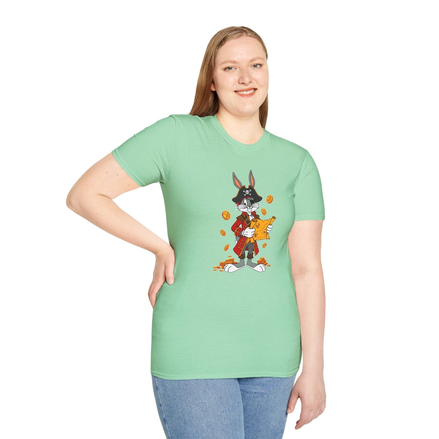 Cartoon Bunny Graphic Unisex Cotton Animal Animation Artwork Design Tee 30