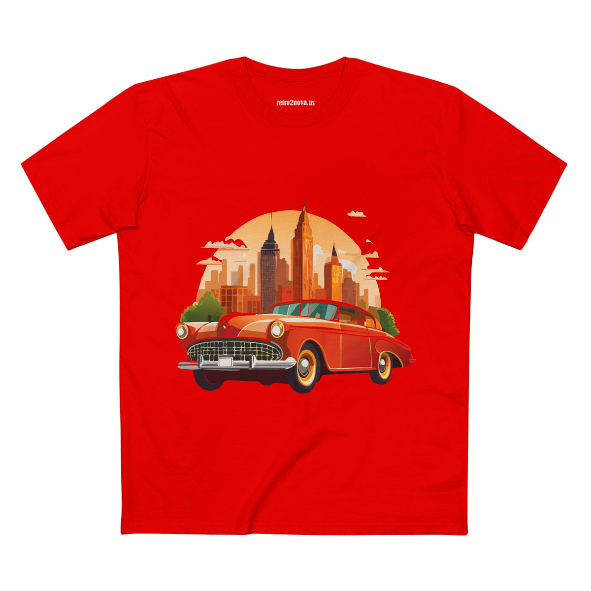 Retro Car Vintage Graphic Tee Staple Unisex 100 Cotton Tee Shirt - RC-1