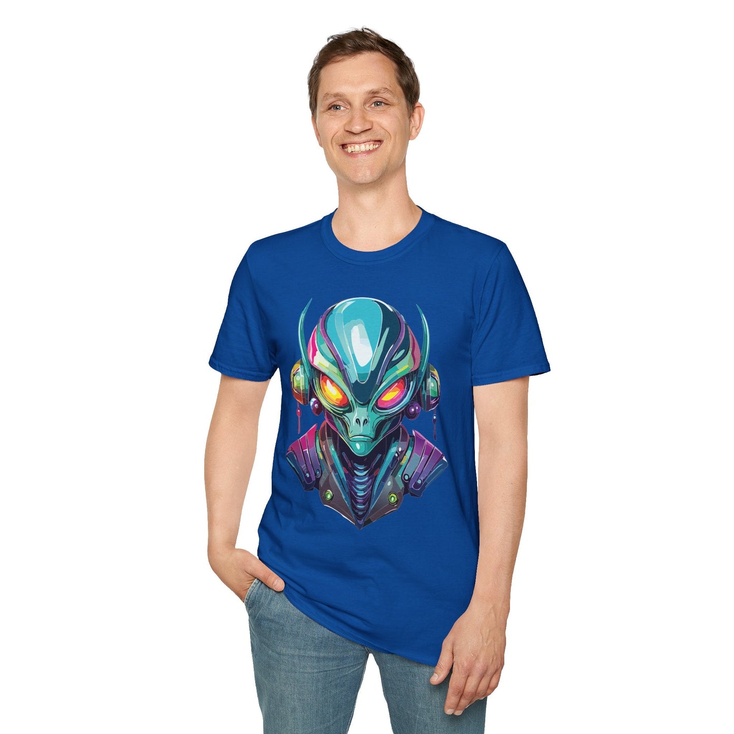 Alien Graphic Unisex Cotton Softstyle UFO Artwork Tee 1