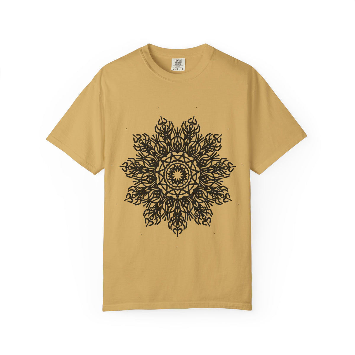 Unisex Garment Dyed Cotton T-Shirt with Mandala Graphic Design
