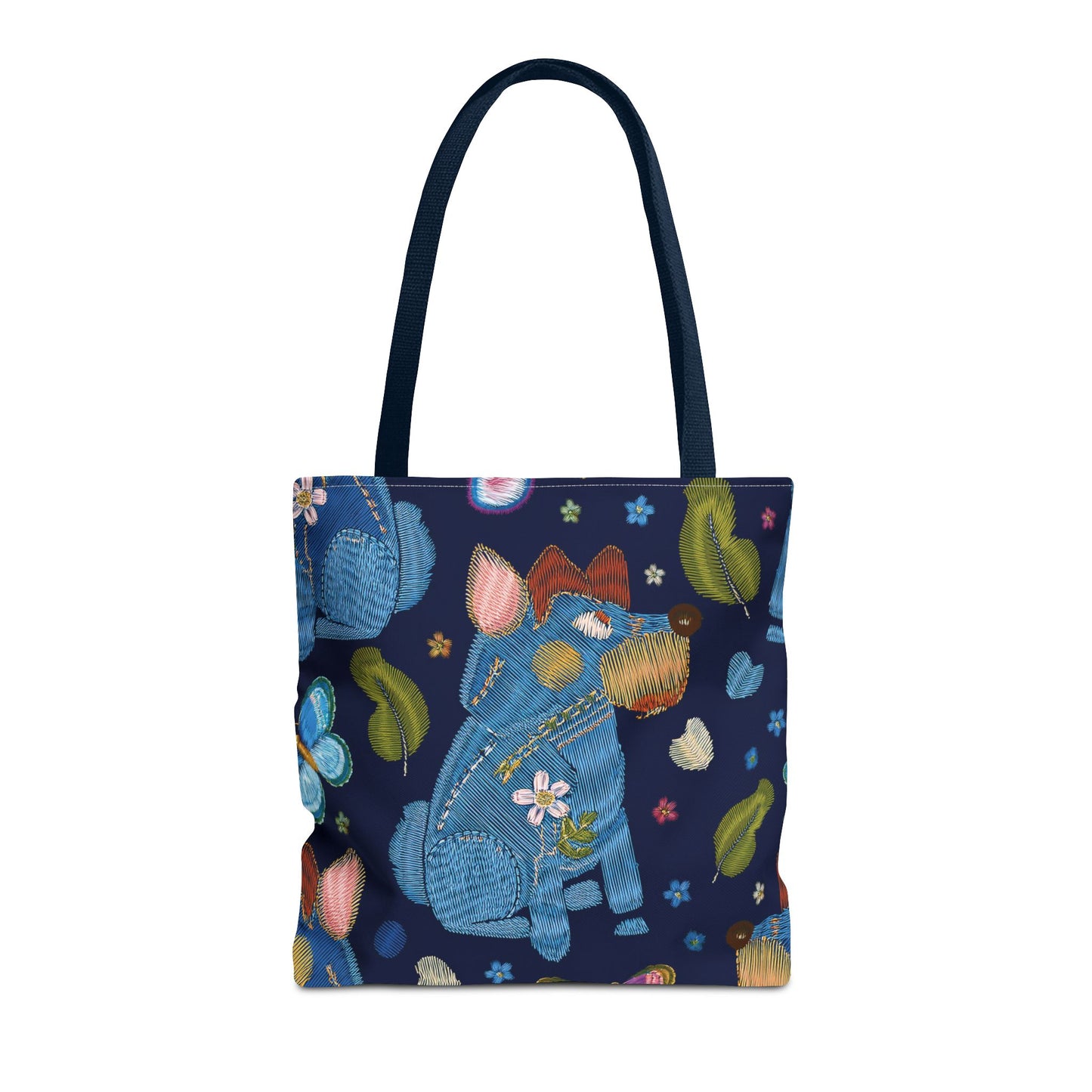 Denim Fabric Imitation Print Unisex Canvas Bag Poly Spun 3 Sizes Tote Bag 191-6